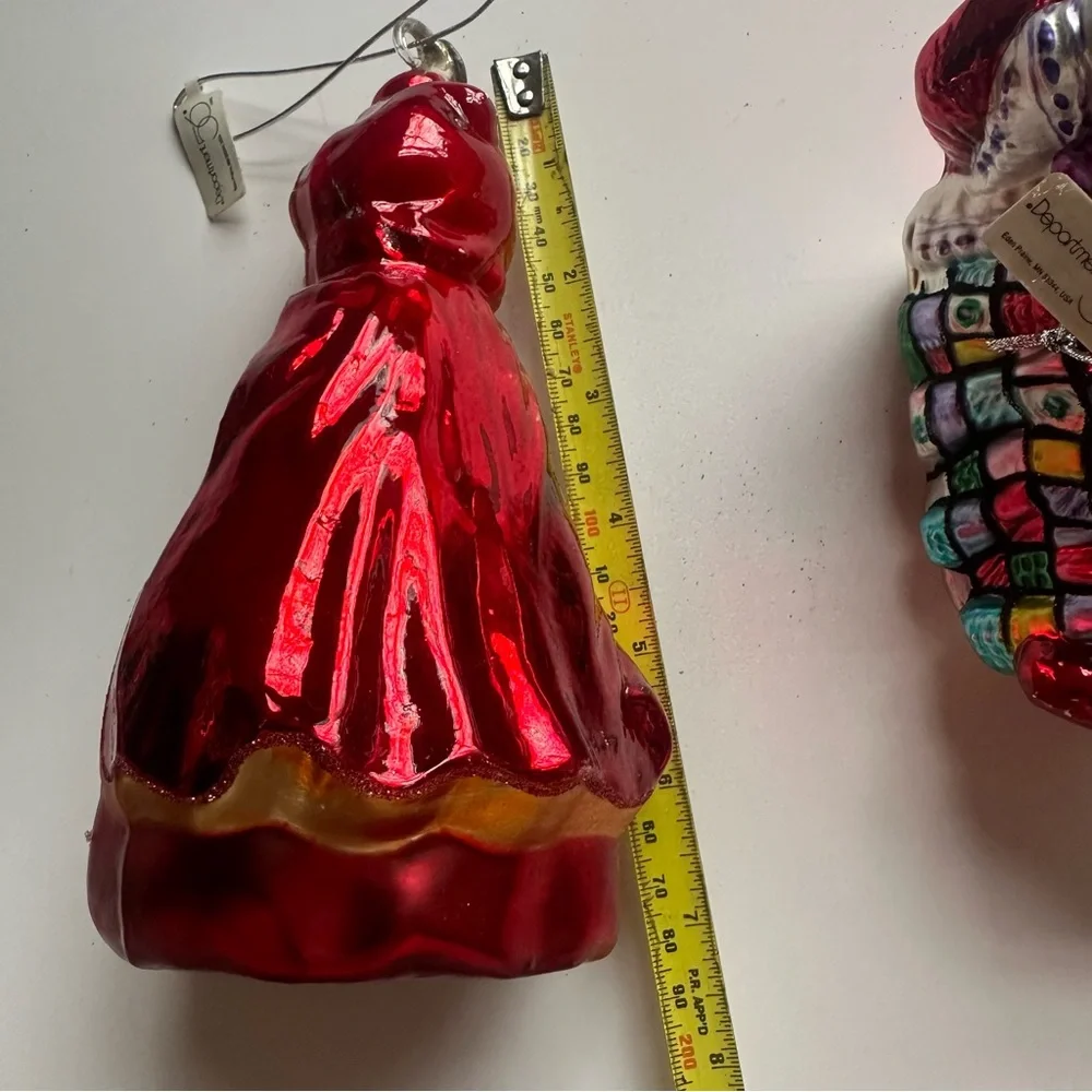 Dept 56 Little Red Riding Hood Big Bad Wolf Christmas Ornaments Mercury Glass